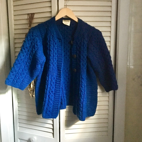 {Kilronan} 100% Merino Wool Navy Blue Knit Sweater - Picture 6 of 8